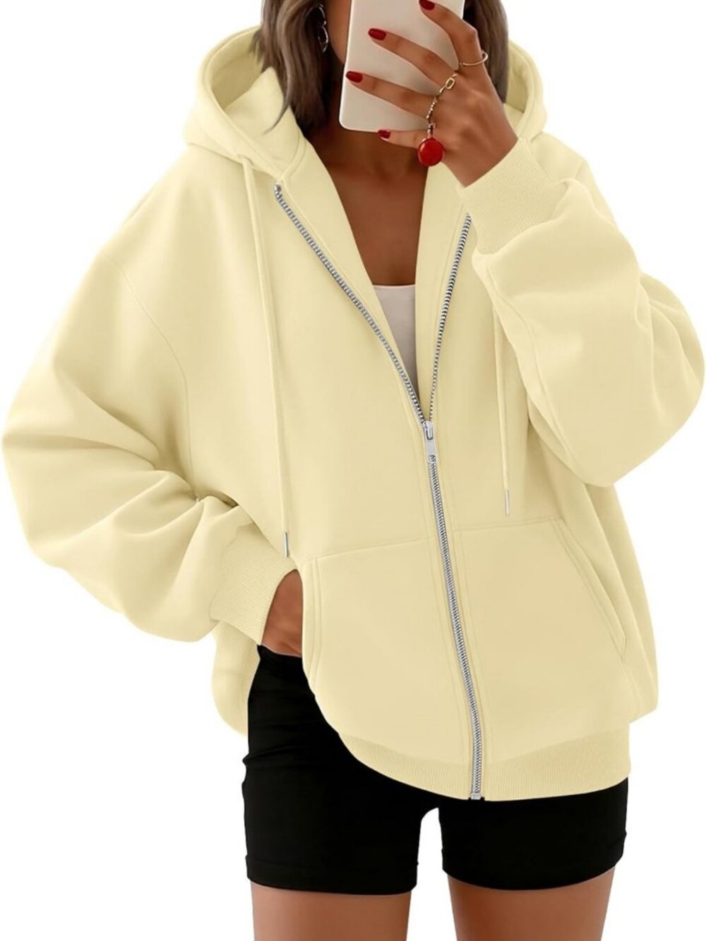 Chic Oversized Zip-Up Hoodie for Women | Y2K Fall Sweatshirt Trend 2026